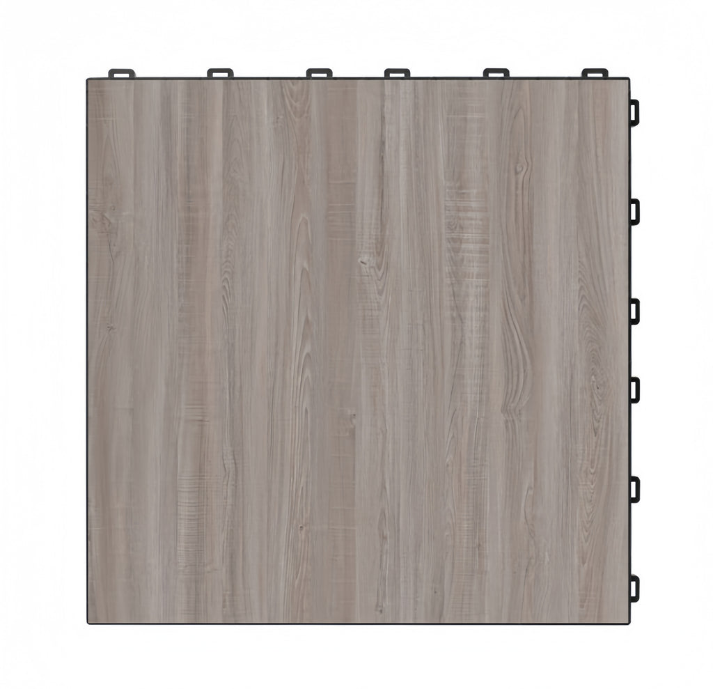 Wood Grain 1.8cm PP Interlocking Floor Grate | 40x40cm Non-Slip Garage Tile
