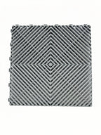 Gray interlocking floor grate with diamond pattern, ideal for car washes, garages, and wet areas.
