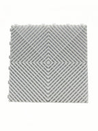 White interlocking floor grate with diamond pattern, ideal for car washes, garages, and wet areas