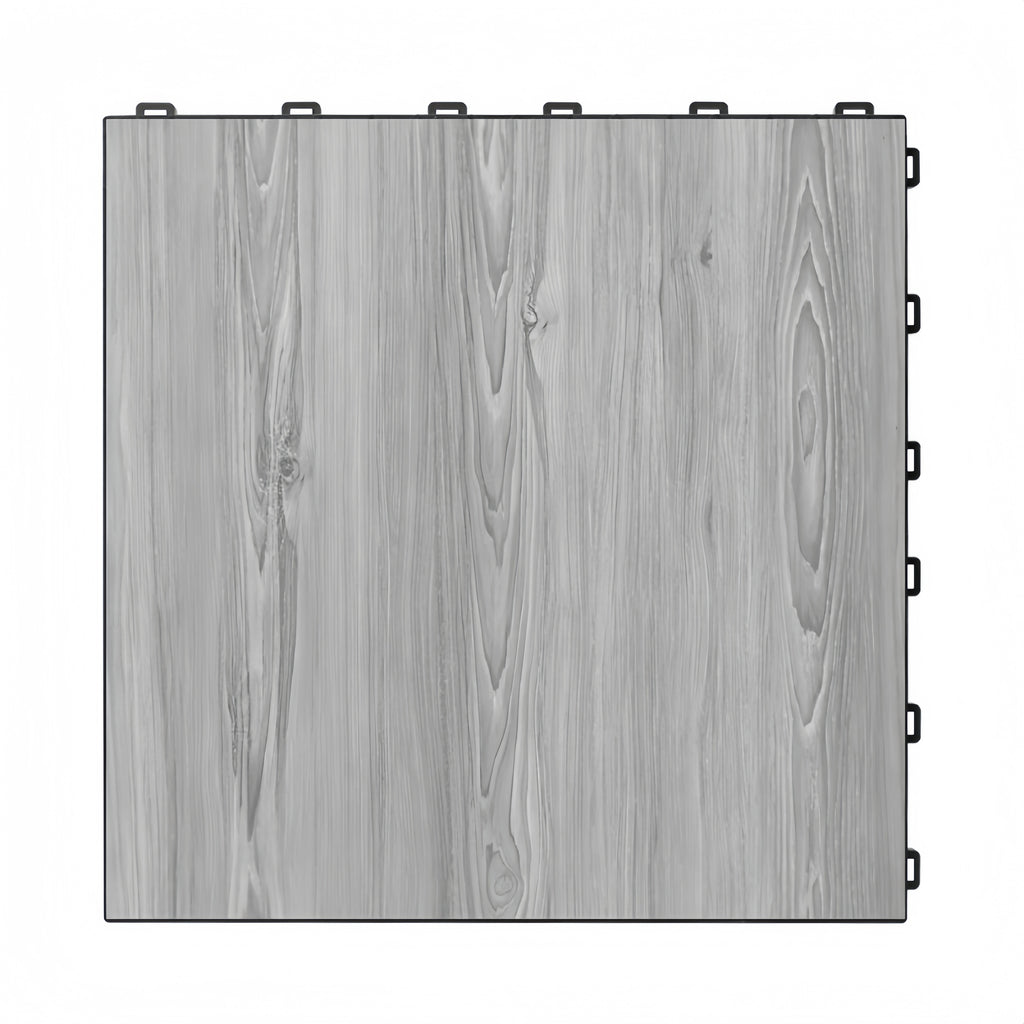 Wood Grain 1.8cm PP Interlocking Floor Grate | 40x40cm Non-Slip Garage Tile
