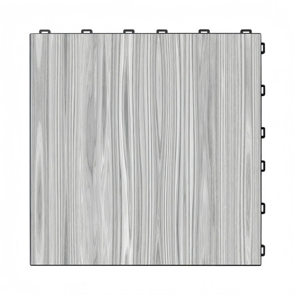 Wood Grain 1.8cm PP Interlocking Floor Grate | 40x40cm Non-Slip Garage Tile