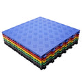 Colorful interlocking floor tiles for garages, car washes, playgrounds – slip-resistant, durable plastic grates
