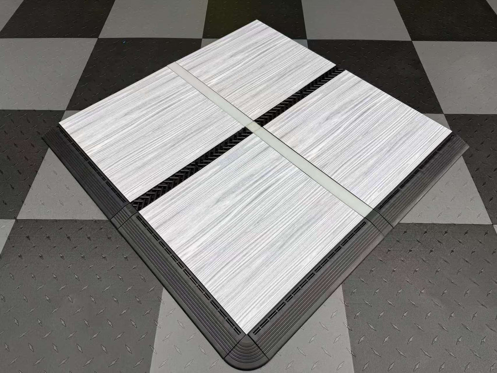 Wood Grain 1.8cm PP Interlocking Floor Grate | 40x40cm Non-Slip Garage Tile
