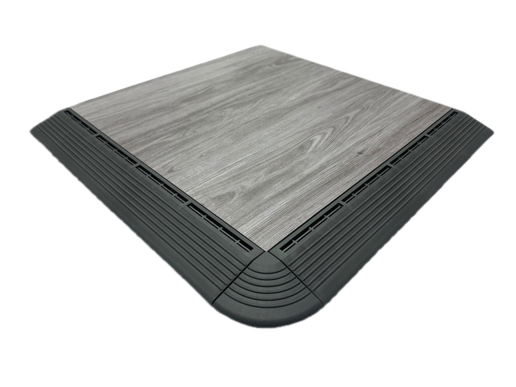 Wood Grain 1.8cm PP Interlocking Floor Grate | 40x40cm Non-Slip Garage Tile
