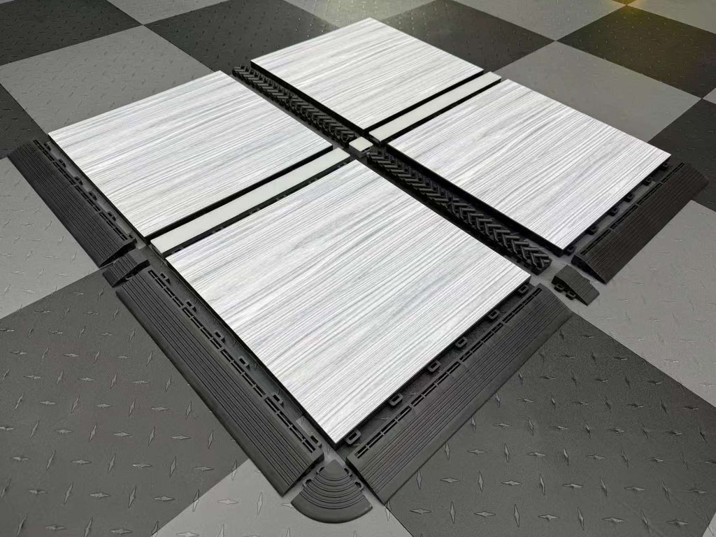 Wood Grain 1.8cm PP Interlocking Floor Grate | 40x40cm Non-Slip Garage Tile